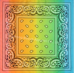 Multicolor Embroidered Unisex Paisley Polyester Tie Dye Designer Square Bandana