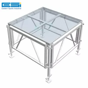 ESI-Festival Wedding Decor Event Aluminium Fiberglass Acrylic Transparent Glass Stage Platform Swimming Pool For Sale
