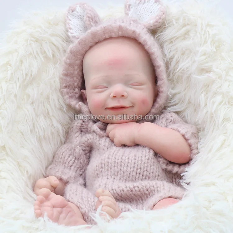 Littleslove 1 9 кг силиконовые гиперреалистичный Пупс апреля 16 дюймов всего тела твердого силикона куклы с реалистичной улыбкой закройте глаза в рождественском стиле