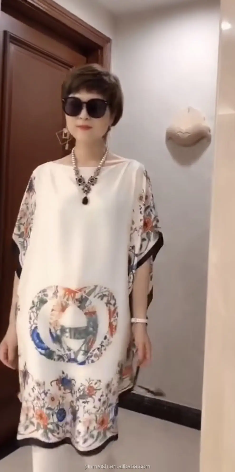 
silk Big size luxury women lady shawl multipurpose casual gown two piece satin scarf dress 