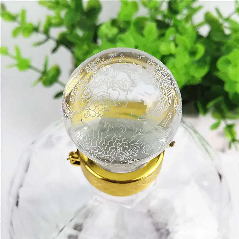 Creative spherical crystal glass stopper, polymer cork sealed packaging red wine bottle cap