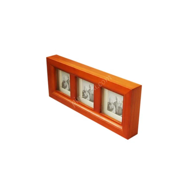 Solid wood spray painting craft gifts home decoration desktop ornaments 3-inch 5-inch triple photo frame