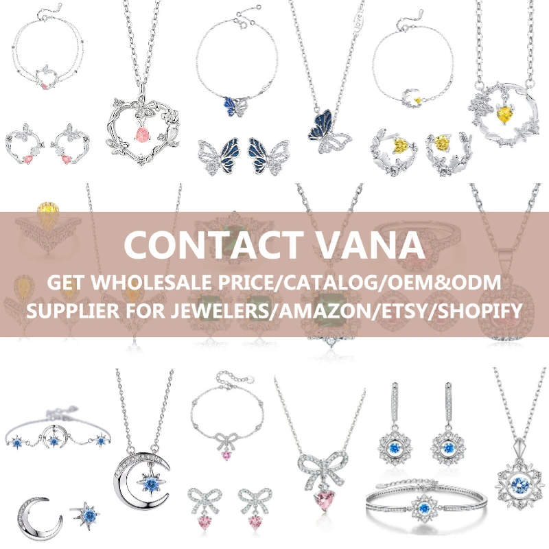 VANA New Design Heart Pink Zircon 925 Sterling Silver Rhodium Plated Girl Pendants Chain Necklace Fashion Jewelry Accessories