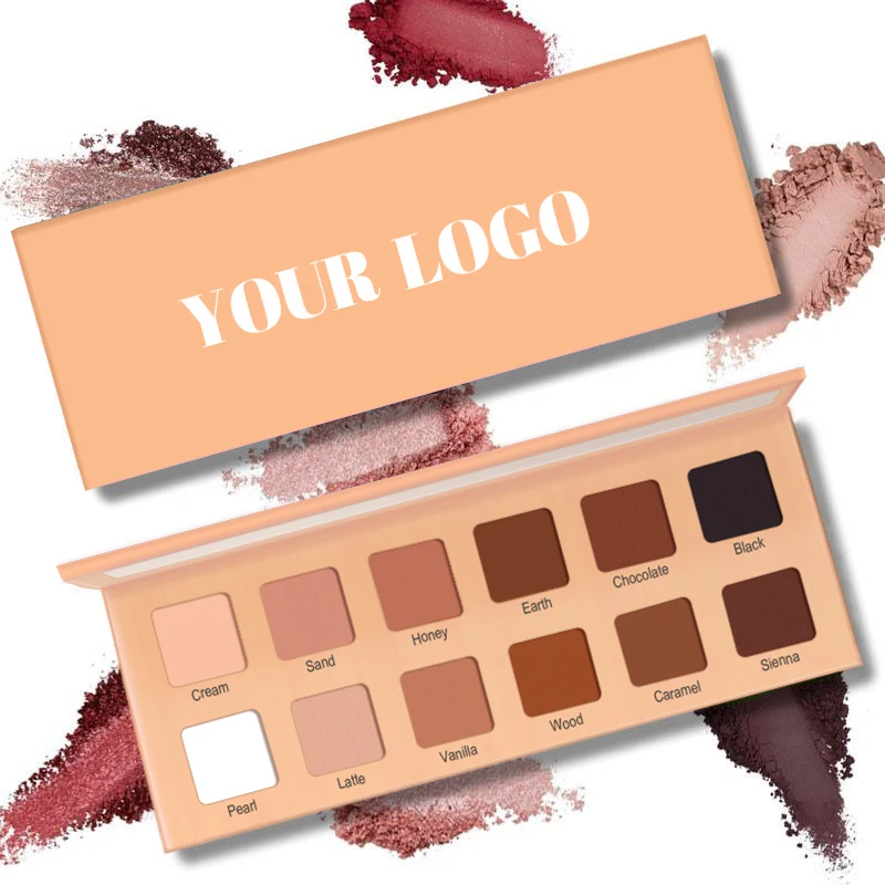 Private Label Vegan Matte Eyeshadow Palette Chameleon Metallic Luminous Lasting Finish Shimmer 12 Color Eyeshadow Palette