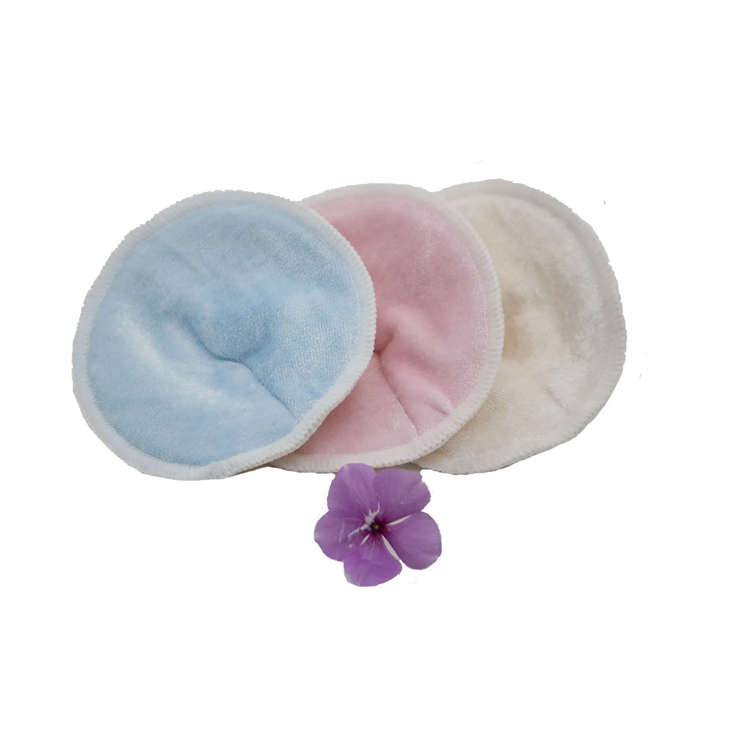 GOTS coned contoured 3D reusable nursing pads organic bamboo velour lining mom pads washable absorbent feeding nipple covers