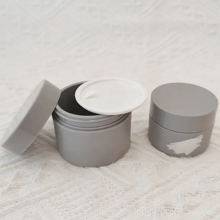Manufacturer Wholesale Empty Fancy White Color Abs Cap PETG Child Proof Cream Cosmetic Jars