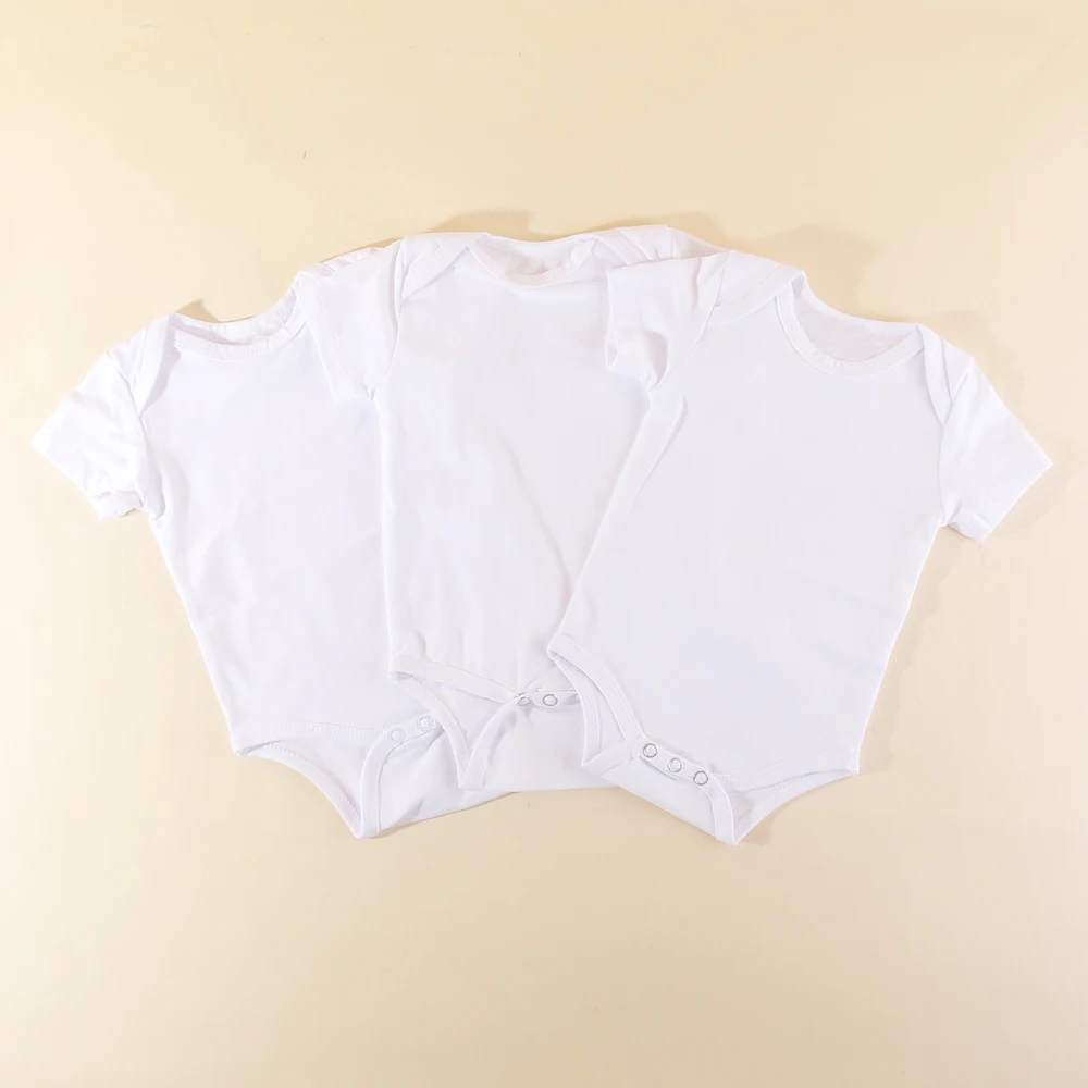 Factory Directly Custom Cotton Plain Baby Romper Newborn One Piece White Infant Summer Baby 95% Cotton Blank Rompers Onesie