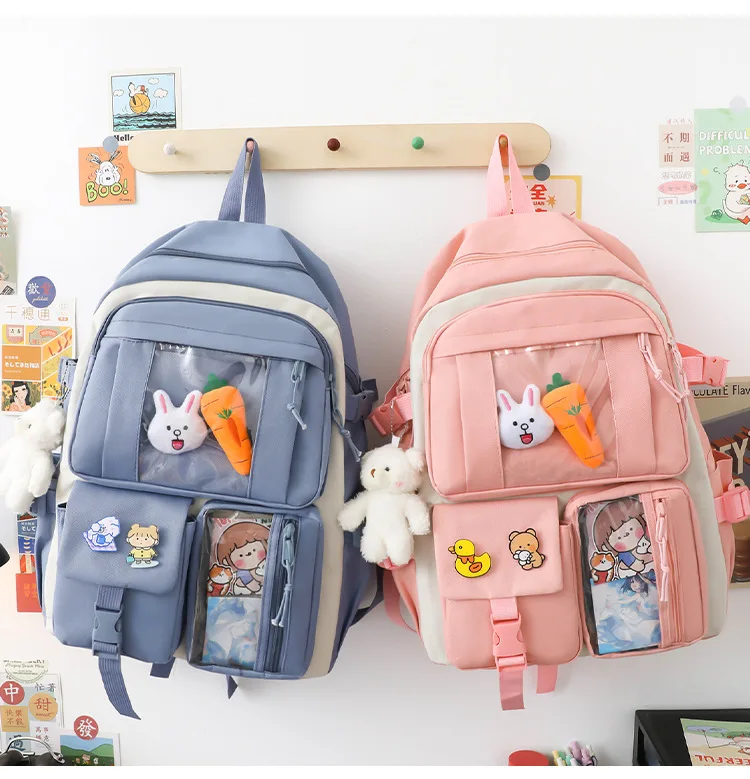 New Arrival 4 Pcs Set Unisex School backpack travel backpack Polyester Book for teegner Student Casual School bags