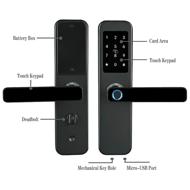 Wholesale Best Price  ttlock APP Numeric Keypad Password Security Smart Wireless System Home Fingerprint Smart Door Lock