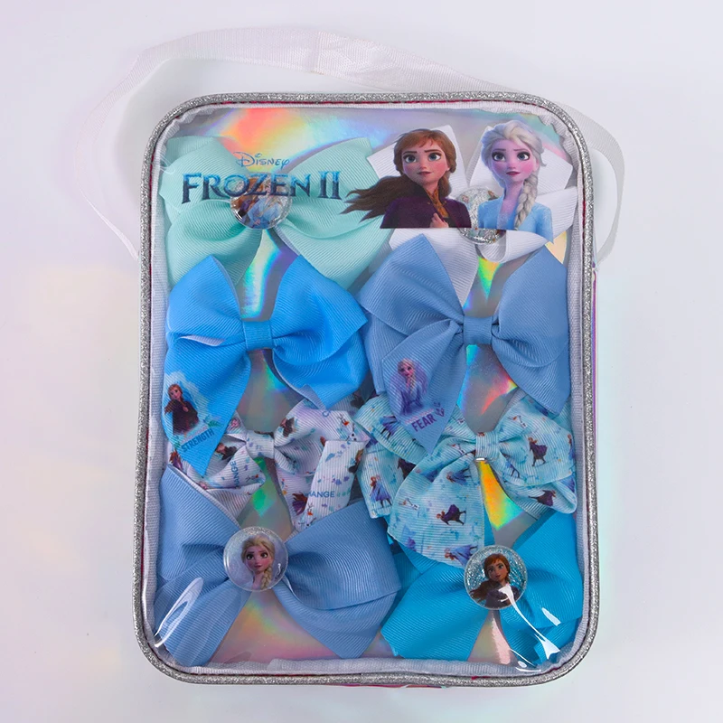 Горячая Распродажа Синий тканевый бант набор детский для волос Аллигатор заколка банты девочек