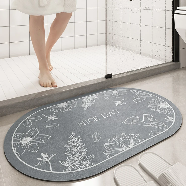 DAJIANG High water absorption Easy clean Instant drying absorbent soft washable Luxury bath mat diatomite mat rug carpet