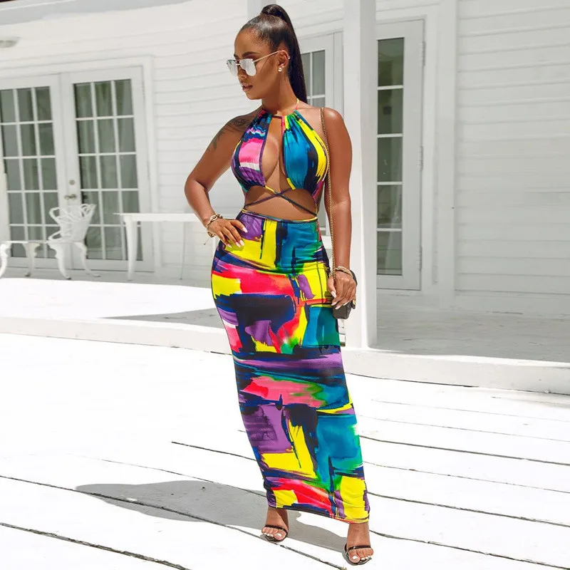 
Sling V-neck Package Hip Dress Wholesale Ladies Clothing Market Karachi Backless Summer Dress 