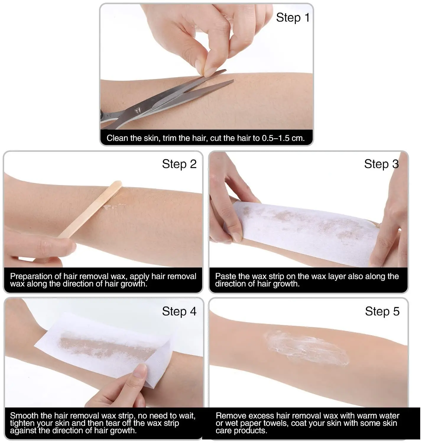 OEM Hair Removal Waxing Strips Non-woven Fabric Epilator Wax Papers Depilator