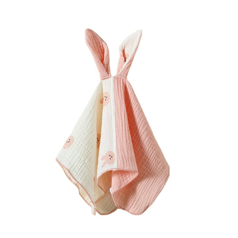 MU Baby comforter cloth cotton teething glue pacifier can be imported baby coax sleeping rabbit absorbent handkerchief  saliva