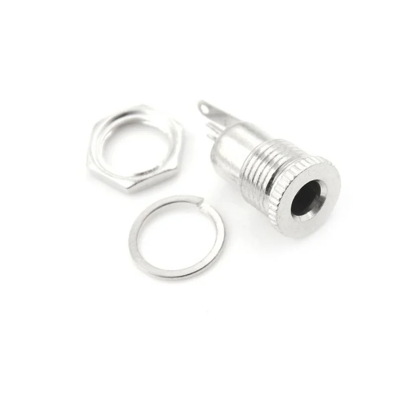 DC099 5.5 mm x 2.1mm DC Power Jack Socket Female Panel Mount Connector Metal DC-099 Open Hole 11MM