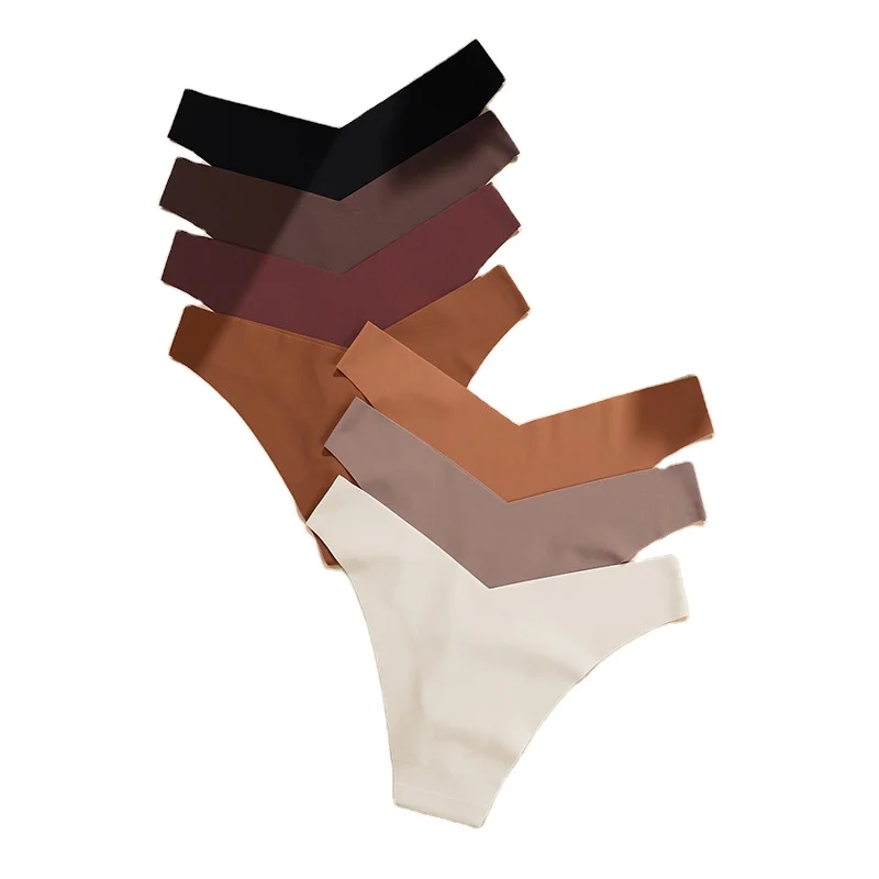 S-SHAPER женские Ice Silk бесшовные трусики с низкой талией нижнее белье стринги