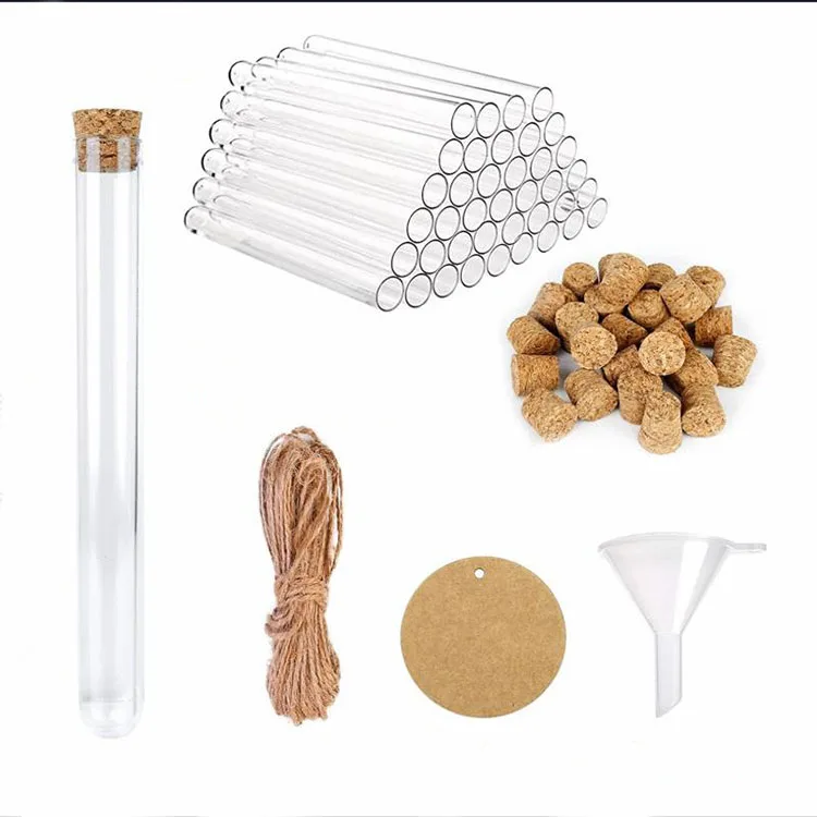 Wholesale Customize 15*100mm clear PS plastic test tube with cork