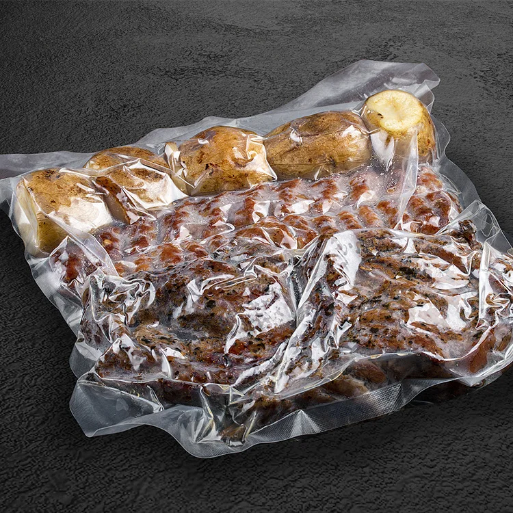 Changxi Package Factory Food Vaccum Sealing Plastic Frozen Sea Food Meat Packaging Bags 3 Side Seal Bag