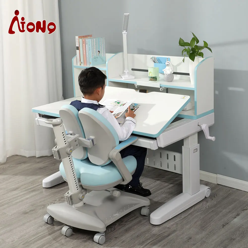 
2021 latest modern study table design kids furniture adjustable kids study table 