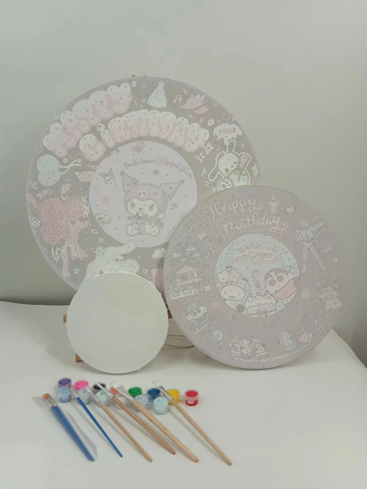 custom hand painted canvas pine wood panda painting by numbers for kids students