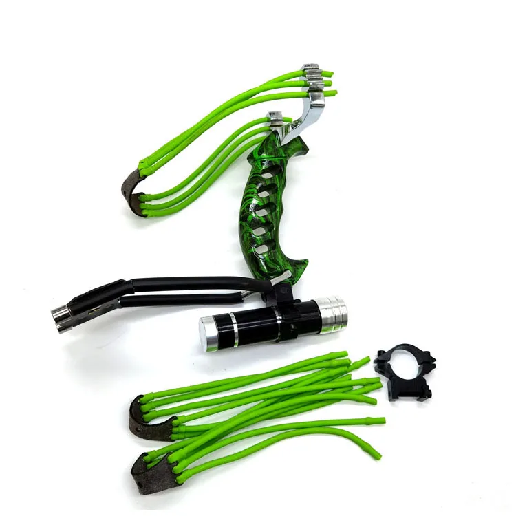 New outdoor stainless steel red laser 6-strand rubber band wrist support hunting shooting slingshot