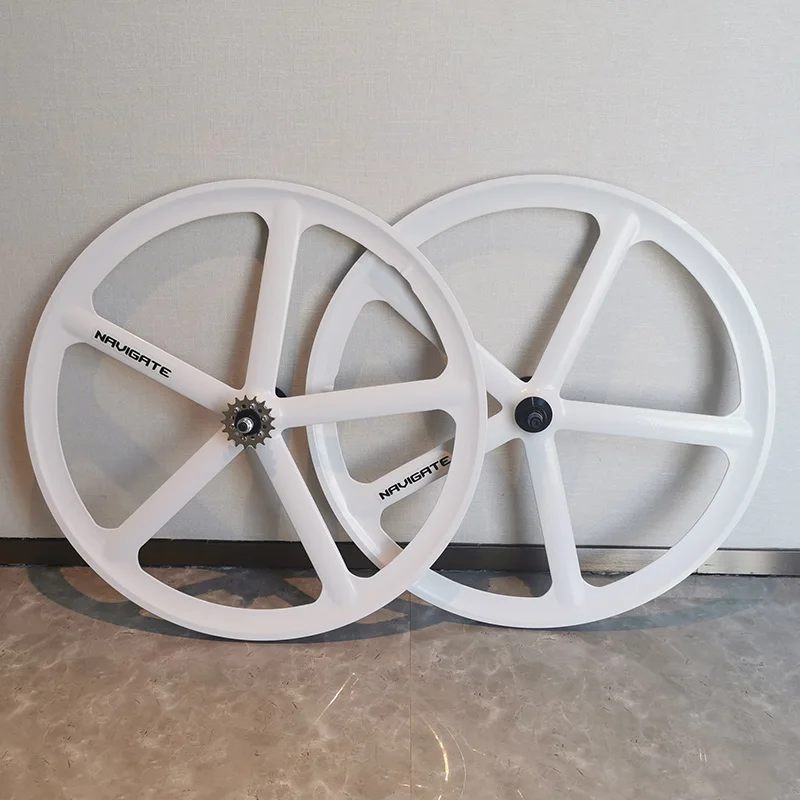 700c magnesium alloy bicycle integrated wheel set 5 spokes fixed gear bike wheel rim track bicycle part