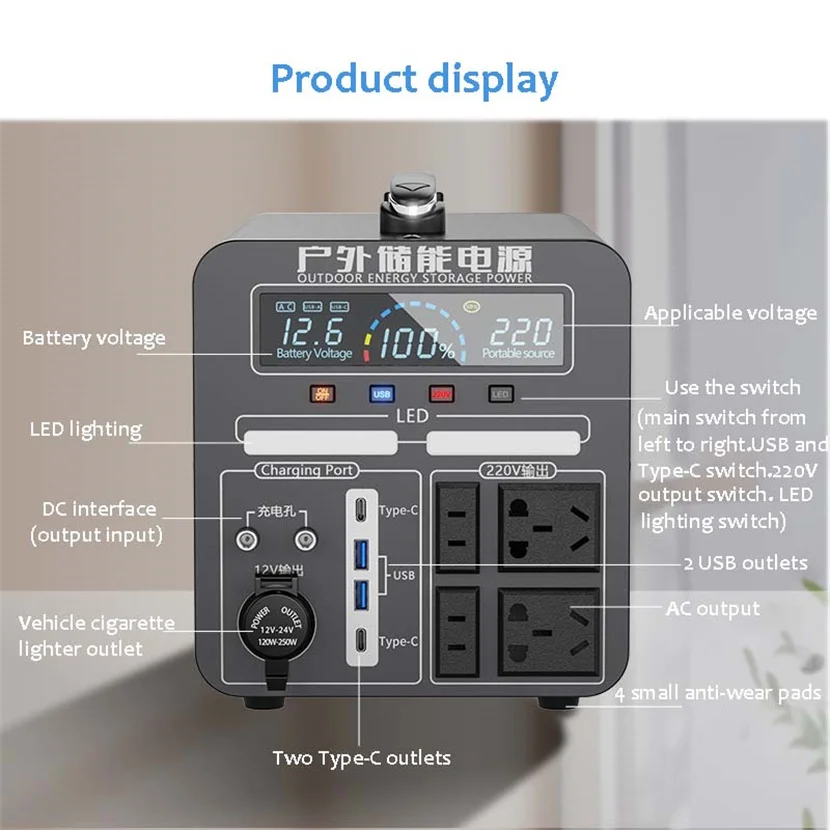 500w jackery solar power generator large capacity outdoor energy storage portable power station for Campers RVs