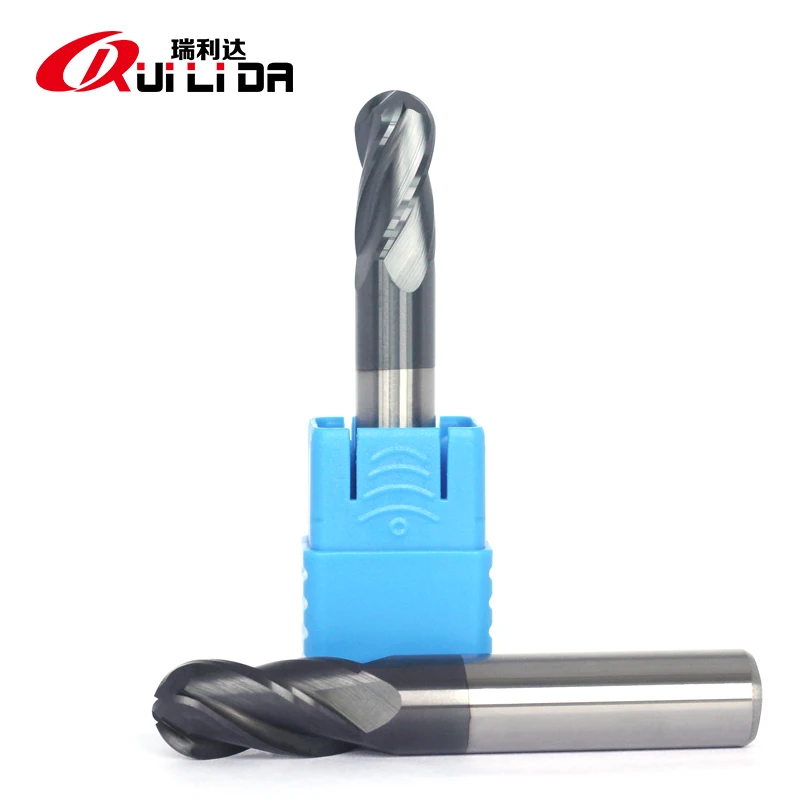 RLD  high efficiency HRC50  4 flutes carbide ball nose endmill cnc carbide cutting tools for steel