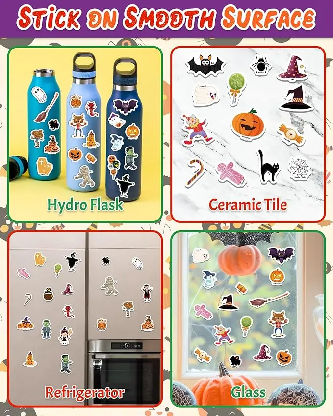 Halloween Reusable Sticker Book for 2-4 year olds,Travel Halloween Sticker Book for kids,Waterproof Sticker Book for 1-3,
