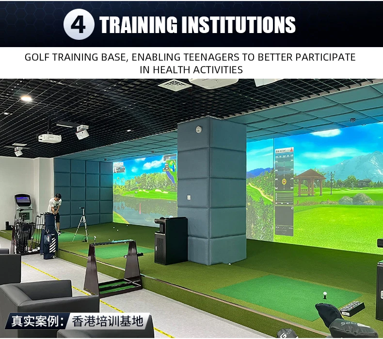 PGM P6 china indoor golf simulator 4k camera projector korea system virtual simulateur de golf for home trainer practice