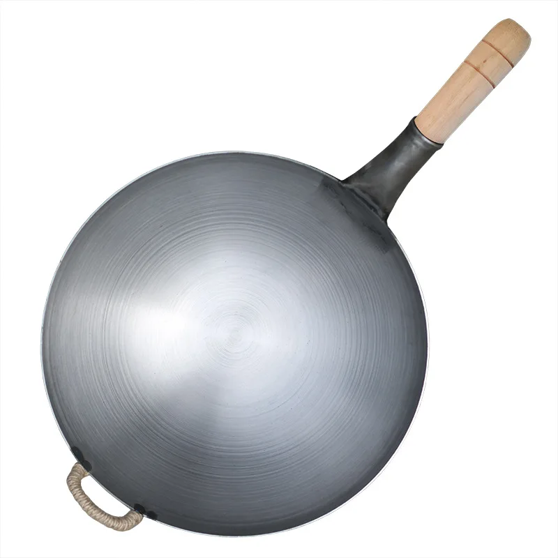Китайский чугун кухонная посуда кухонный горшок для готовки woks Ресторан чугунная сковорода с деревянной