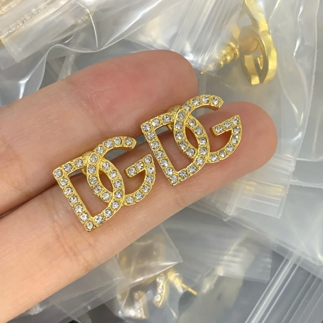 Luxury Designer Inspired DG Earrings Women Small Hoop Letter Inspired Large Hoop Latest Fashion Drop Jewelry Popular Luxury