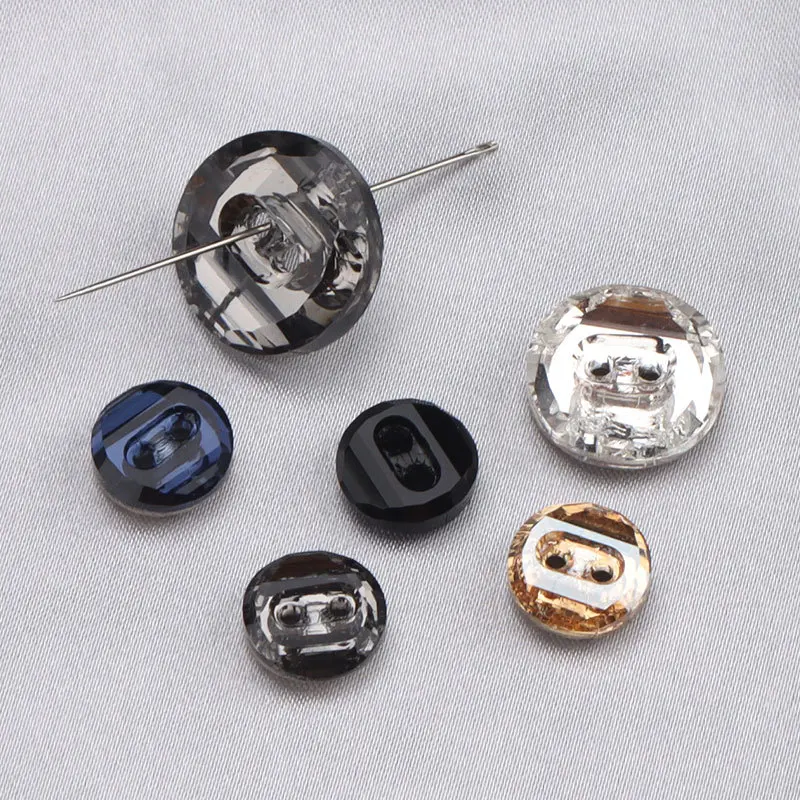 Crystal glass diamond buttons for shirts cardigan buttons black and white small buttons