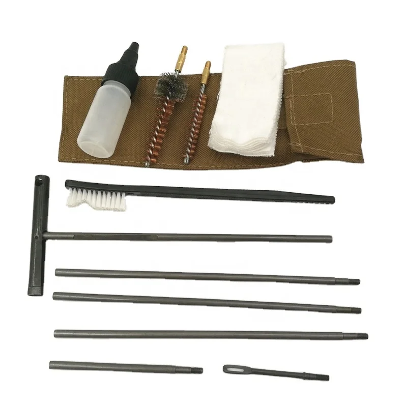 Portable 7.62mm/.30cal Gun Cleaning Kit with Nylon Pouches and Steel Accessories for Tactical Shooting and Hunting