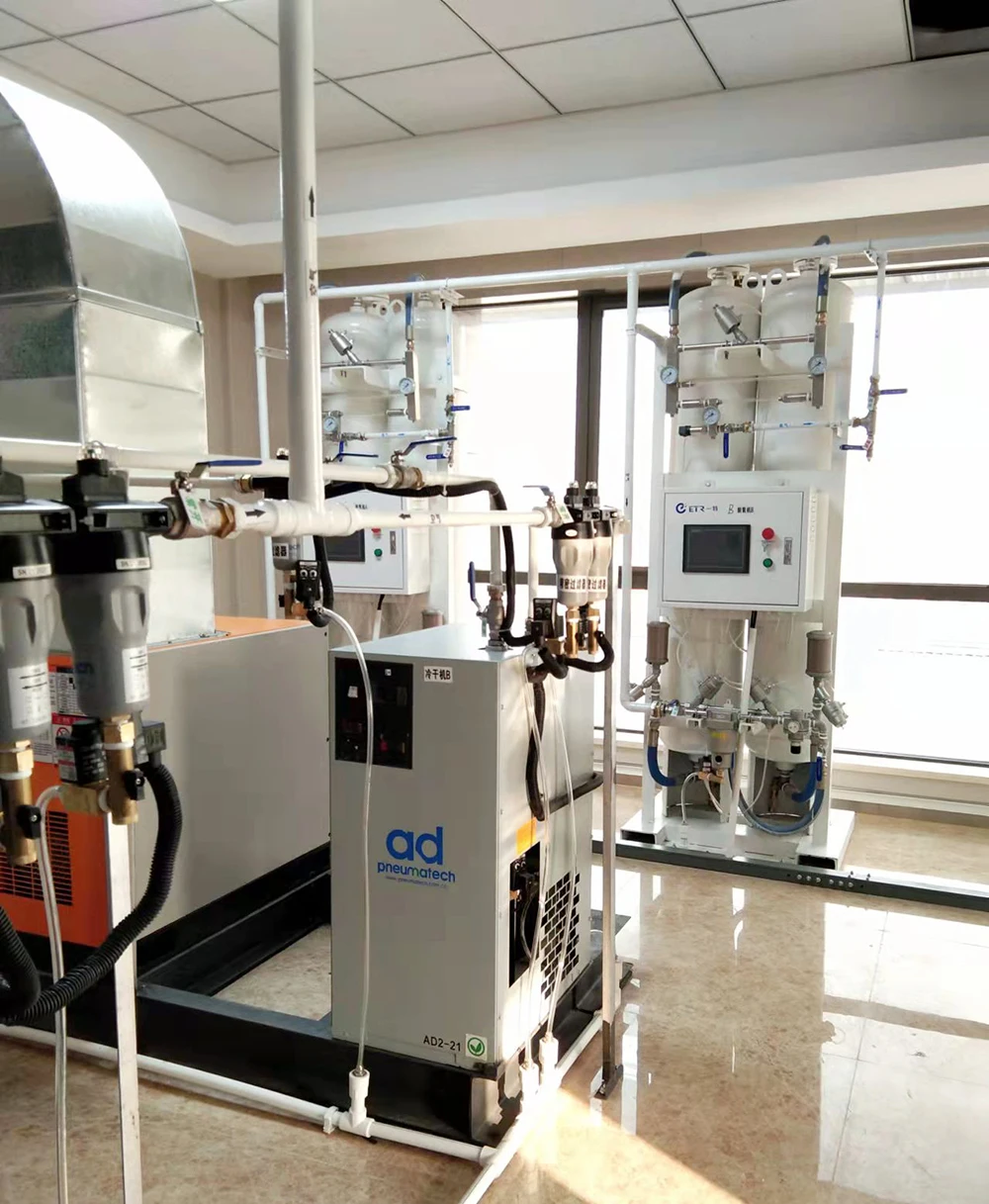 Integrated ozone and oxygen generator oxygen air separation making plant