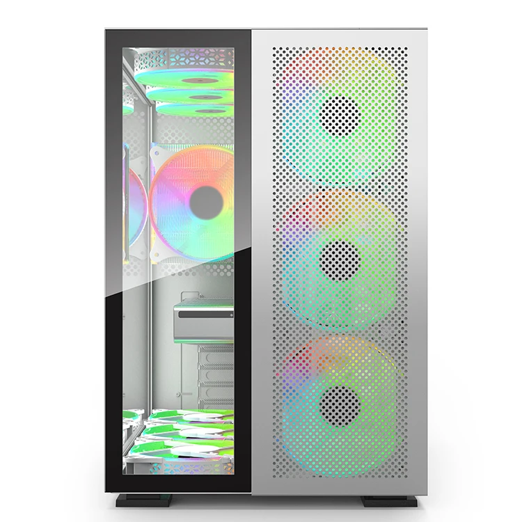 2022 новый дизайн корпус для ПК ATX игрового процессора Mid Tower с RGB вентиляторами