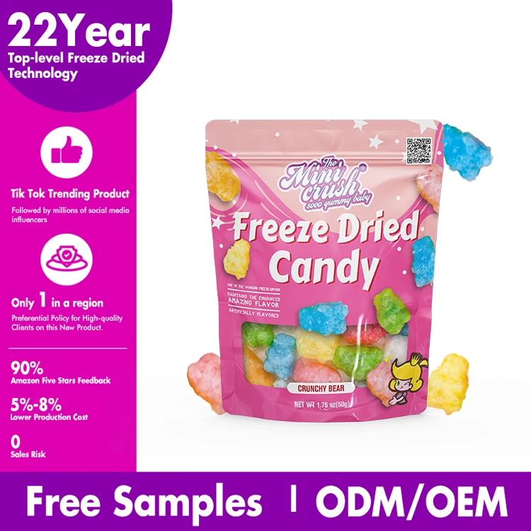 Christmas Freeze-Dried Gummy Bears Candy for Holiday Celebrations