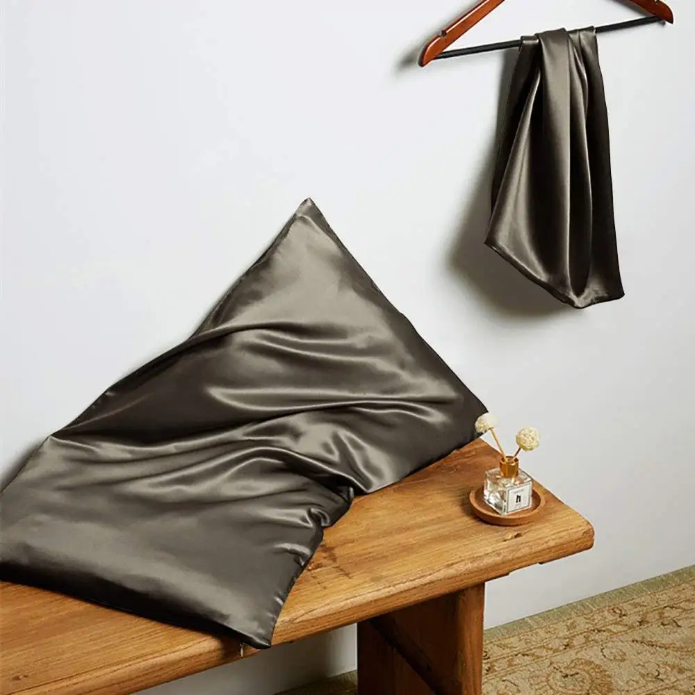 100% Pure Mulberry silk 22mm Silk Pillowcase Natural Soft Breathable Pillow Cover with Hidden Zipper