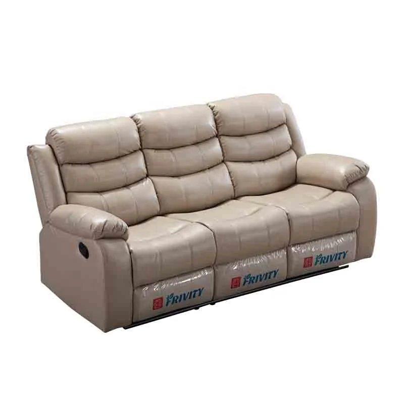 
Top Sales Synthetic Leather Living Room 3 2 1 Reclining Sofa Set with Console 