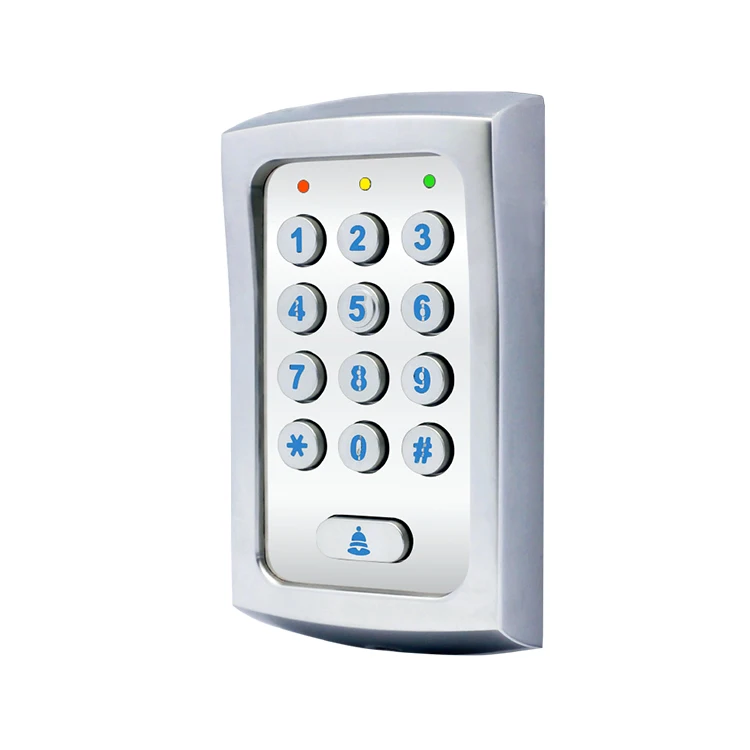 Dual Output Metal Housing Full Featuer Backlit Blue LED Split Decode Access Control Keyboard with Door Bell Button Door Control