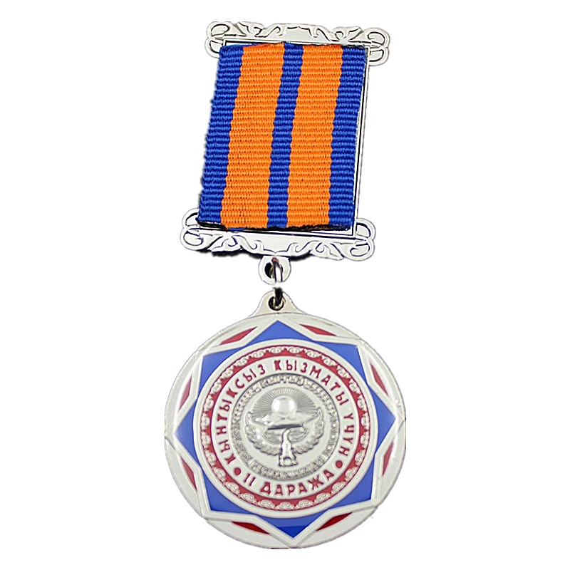 Custom Die Cast Enamel Metal Medal Army Navy Award Honor Medal Military Brooch Medals with Ribbon
