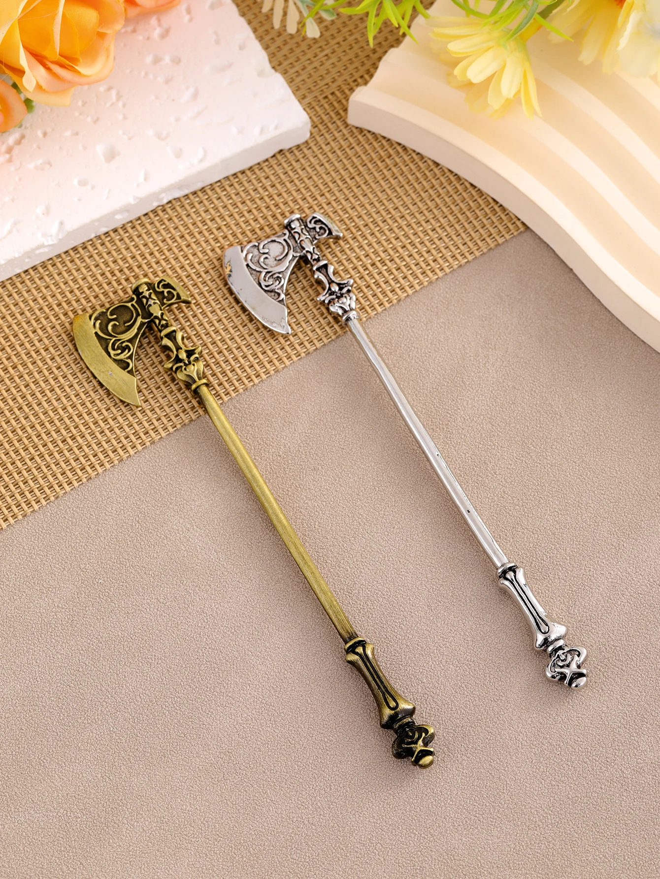 Fashion Jewelry Viking Gothic Custom Axe Hair Accessories Hair Fork Clasp For Women Girl