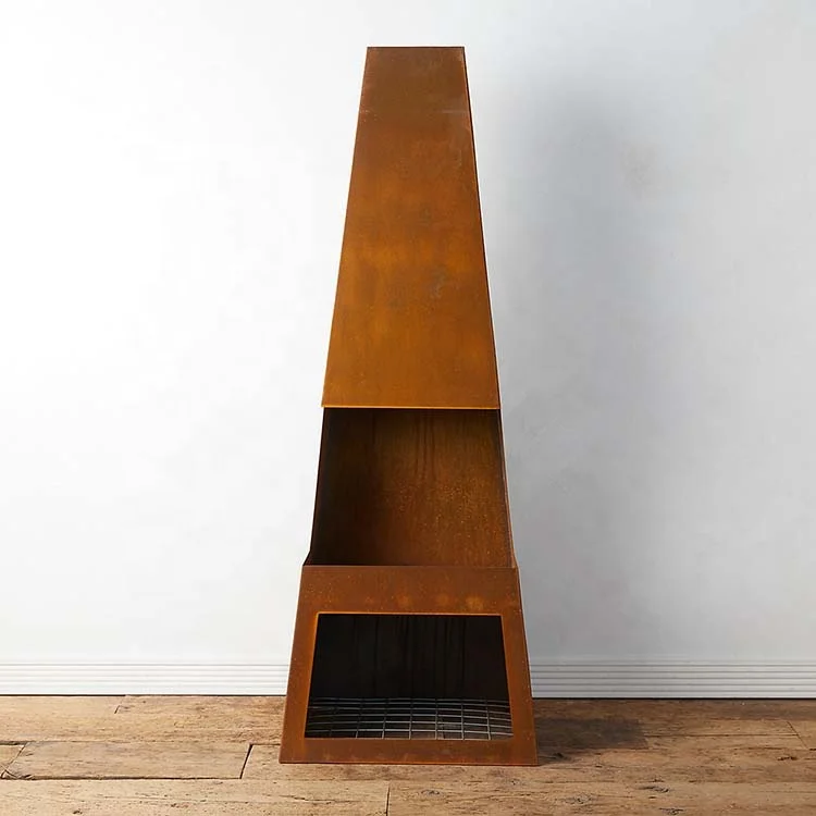 Стальной камин Corten для сада, античный камин с деревянным горением, 1 шт., дизайн