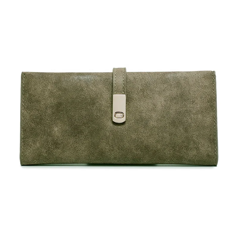 MIYIN Thin casual with long walletcard ticket fashionable coins bag ladies PU leather card wallet Retro Micro-abrasive Wallet