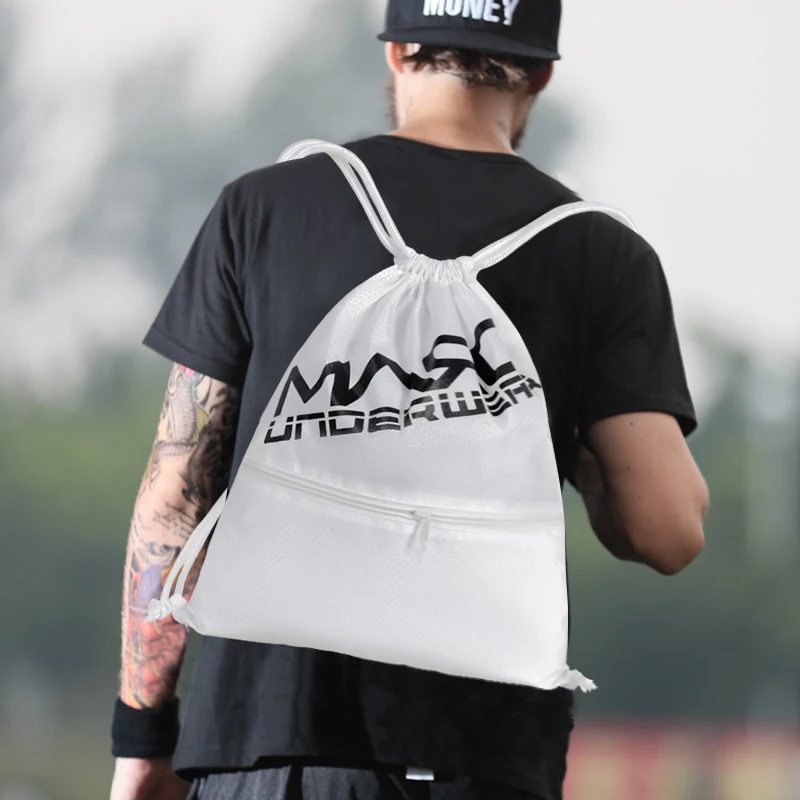 custom logo luxury gym sports bag mochila para mujer sac a dos draw string back pack travel polyester drawstring backpack