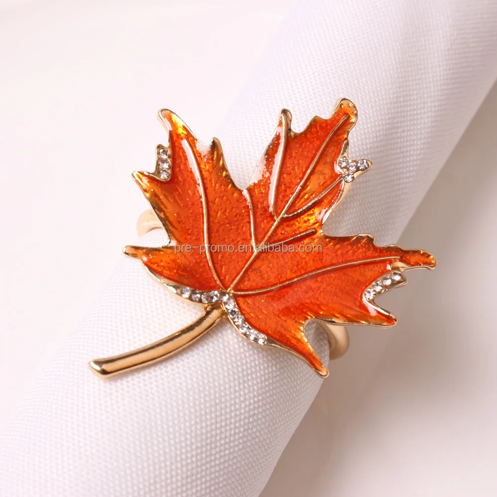 Wholesale Metal Wedding Diamonds Maple Napkin Ring