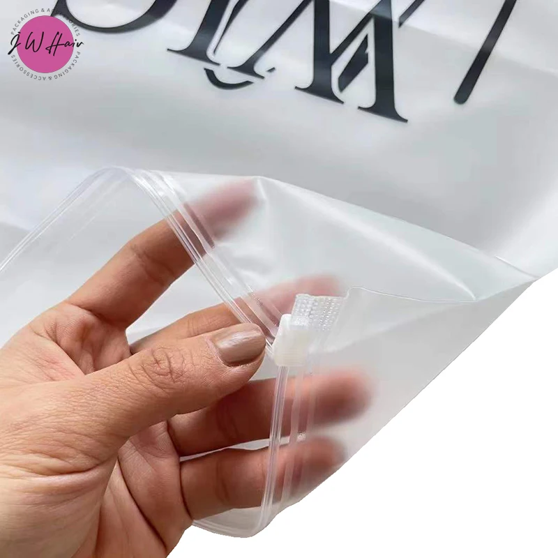 Сделанные на заказ прозрачные пластиковые Матовые пакеты EVA, упаковочный пакет на молнии, матовый пакет на молнии для париков, тканевые пучки