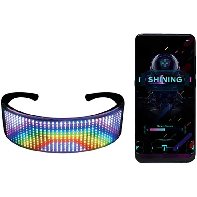 Настраиваемые программируемые приложения RGB световые СВЕТОДИОДНЫЕ полноцветные очки футуристический щит светодиодный козырек поддержка текста анимации изображения