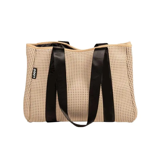 Large Cap8gbty Soft-touch Tote Bag Beauty Neoprene Bags Women Handbags Tote 3mm Embossed], Silk Screen Accept Sample All Seasons