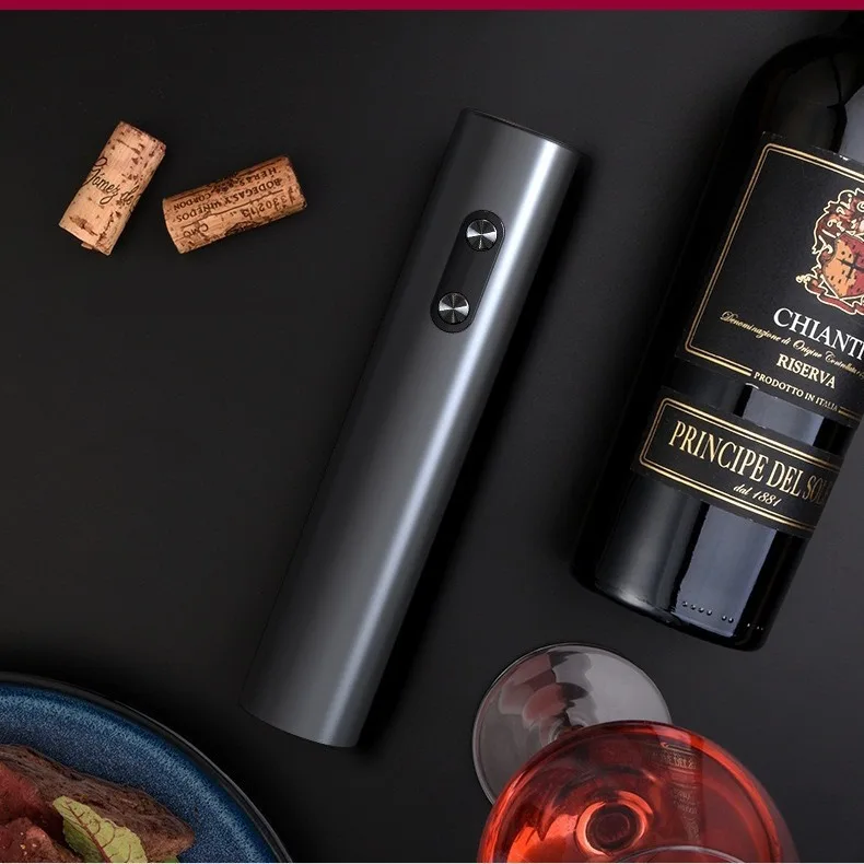 Electric Wine Gift Set Electric Bottle Opener Wine Aerator Electric Vacuum Preserver Stoppers Foil Cutter and Base